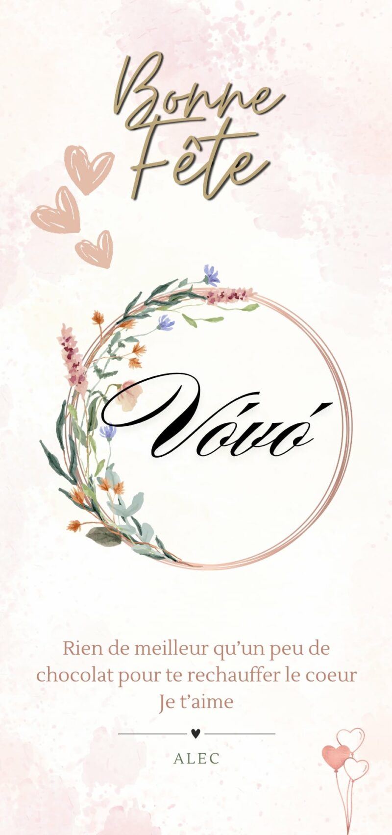 Tablette de chocolat Bonne fête Mamie – Image 3